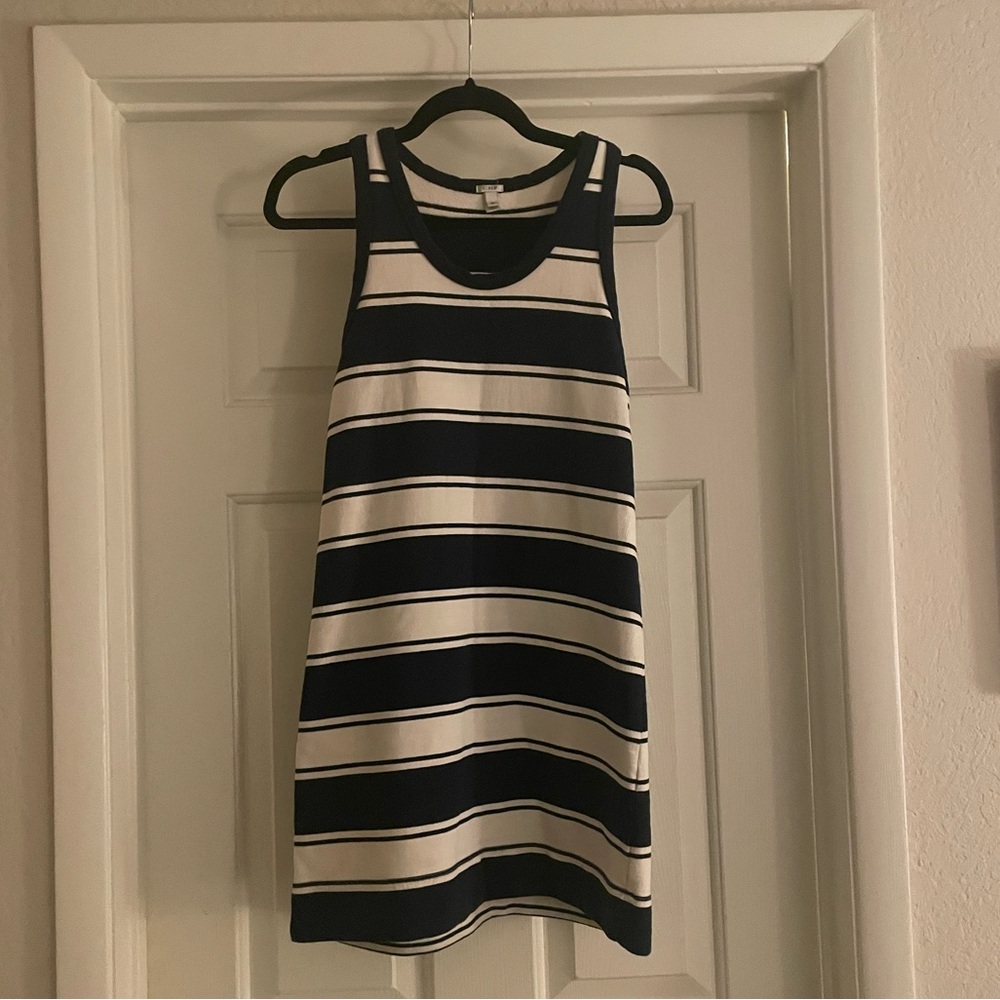 J. Crew Navy and White Striped Dress